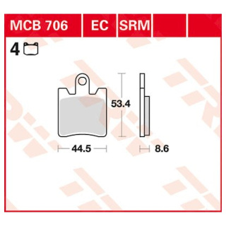 Scheibenbremsbeläge 4 Stück für Yamaha Motorrad