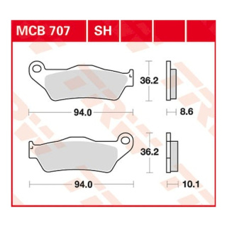 Scheibenbremsbeläge MCB707SH für BMW Motorrad