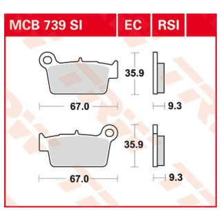 Scheibenbremsbeläge MCB739SI für Yamaha Motorrad