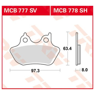 Scheibenbremsbeläge MCB777SV für Harley Motorrad