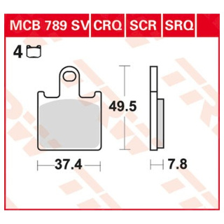 Scheibenbremsbeläge MCB789CRQ(4-Pads) für Kawasaki Motorrad