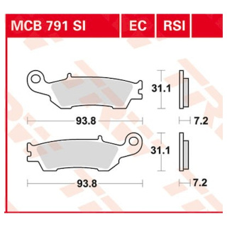 Scheibenbremsbeläge MCB791SI für Yamaha Motorrad