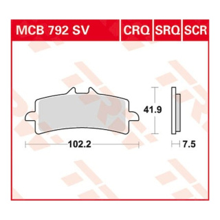 Scheibenbremsbeläge MCB792CRQ für Aprilia Motorrad