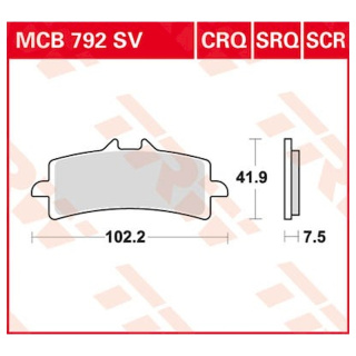 Scheibenbremsbeläge MCB792SV für Aprilia Motorrad