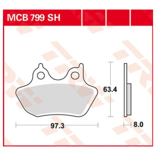 Scheibenbremsbeläge MCB799SH für Harley Motorrad