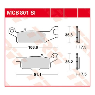 Scheibenbremsbeläge MCB801SI für Yamaha Motorrad