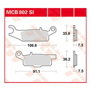 Scheibenbremsbeläge MCB802SI für Yamaha Motorrad