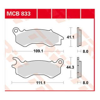 Scheibenbremsbeläge MCB833 für Honda Motorrad