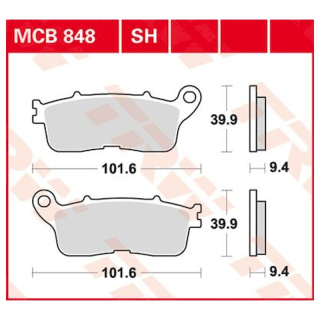 Scheibenbremsbeläge MCB848SH für Honda Motorrad
