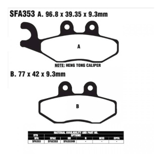 EBC Bremsbeläge SFA353 Scooter für Aprilia Motorrad