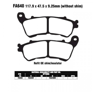 EBC Bremsbeläge FA640V für Harley Davidson XL 883 XL 1200 Sportster Iron Custom