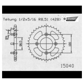 Kettenrad 50-15040-41, 41Z - 428 Motorrad