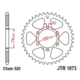 Kettenrad 46Z - 520 SW Innen Ø 074 Lochkreis 100 für Hyosung Motorrad