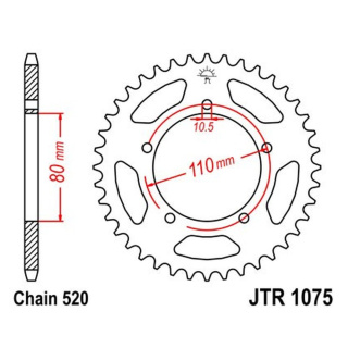 Kettenrad 39Z - 520 SW Innen Ø 080 Lochkreis 110 für Honda Motorrad