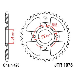 Kettenrad 60Z - 420 SW Innen Ø 054 Lochkreis 092 für MBK Motorrad
