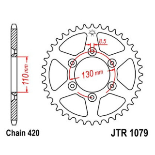 Kettenrad 62Z - 420 SW Innen Ø 110 Lochkreis 130 für CPI Motorrad
