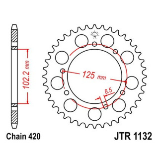 Kettenrad 48Z - 420 SW Innen Ø 102 Lochkreis 125 für Derbi Motorrad