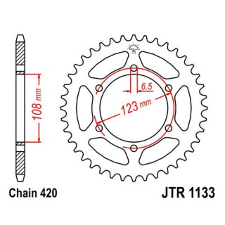 Kettenrad 52Z - 420 SI Innen Ø 108 Lochkreis 123 für Aprilia Motorrad