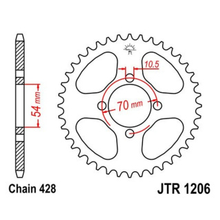 Kettenrad 42Z - 428 SI Innen Ø 054 Lochkreis 070 für Honda Motorrad