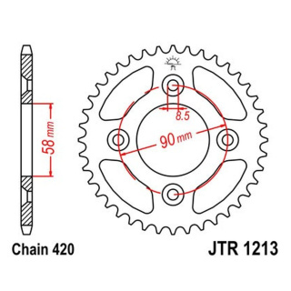 Kettenrad 37Z - 420 SW Innen Ø 058 Lochkreis 090 für Honda Motorrad