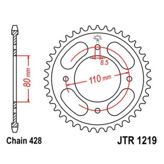 Kettenrad 42Z - 428 SI Innen Ø 080 Lochkreis 110 für Honda Motorrad