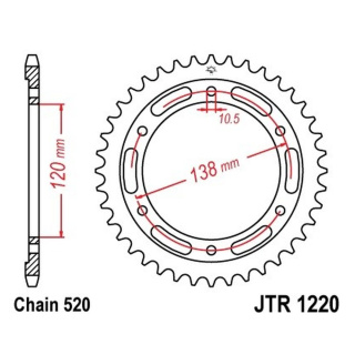 Kettenrad 38Z - 520 SI Innen Ø 120 Lochkreis 138 für Honda Motorrad