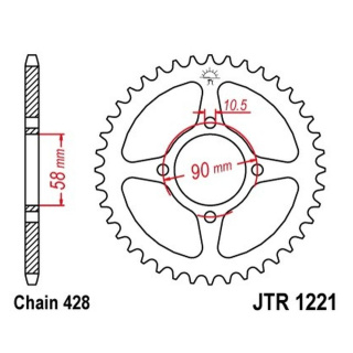 Kettenrad 42Z - 428 Innen Ø 058 Lochkreis 090 für Honda Motorrad