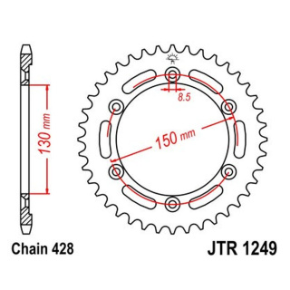 Kettenrad 51Z - 428 SW Innen Ø 130 Lochkreis 150 für Honda Motorrad