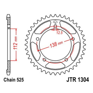 Kettenrad 47Z - 525 SI Innen Ø 112 Lochkreis 138 für Honda Motorrad
