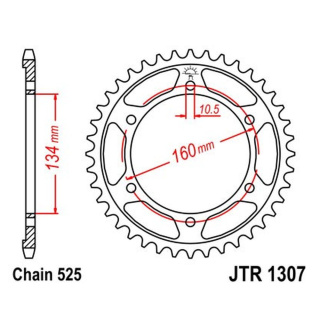 Kettenrad 42Z - 525 SI Innen Ø 134 Lochkreis 160 für Honda Motorrad