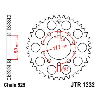 Kettenrad 47Z - 525 SI Innen Ø 080 Lochkreis 110 für Honda Motorrad