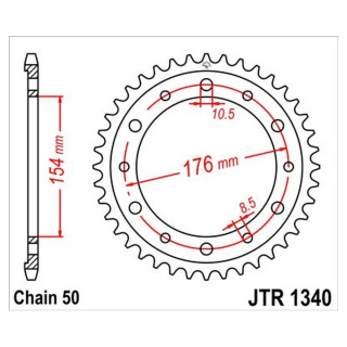 Kettenrad 45Z - 530 SI Innen Ø 154 Lochkreis 176 für Honda Motorrad