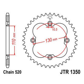 Kettenrad 36Z - 520 SW Innen Ø 110 Lochkreis 130 Motorrad