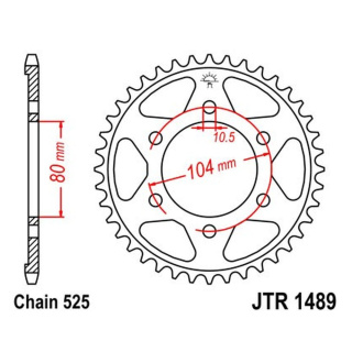 Kettenrad 41Z - 525 SI Innen Ø 080 Lochkreis 104 für Kawasaki Motorrad