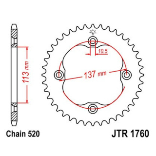 Kettenrad 36Z - 520 SW Innen Ø 113 Lochkreis 137 für Suzuki Motorrad