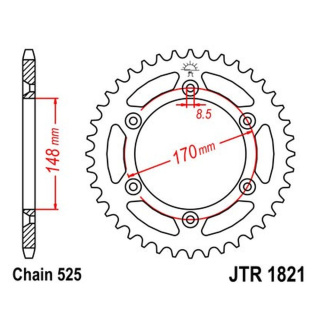 Kettenrad 47Z - 525 SI Innen Ø 148 Lochkreis 170 für Suzuki Motorrad