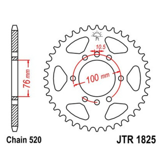 Kettenrad 46Z - 520 SW Innen Ø 076 Lochkreis 100 für Suzuki Motorrad
