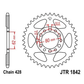 Kettenrad 50Z - 428 SW Innen Ø 062 Lochkreis 080 für Yamaha Motorrad