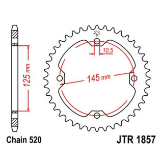 Kettenrad 38Z - 520 SW Innen Ø 125 Lochkreis 145 für Yamaha Motorrad