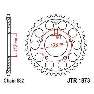 Kettenrad 48Z - 532 SI Innen Ø 112 Lochkreis 138 für Yamaha Motorrad