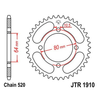 Kettenrad 32Z - 520 SW Innen Ø 064 Lochkreis 080 für Yamaha Motorrad