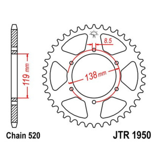 Kettenrad 50Z - 520 SW Innen Ø 119 Lochkreis 138 für Husaberg Motorrad