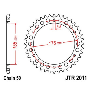 Kettenrad 42Z - 530 SI Innen Ø 155 Lochkreis 176 für Triumph Motorrad