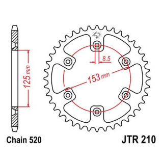 Kettenrad 51Z - 520 SW Innen Ø 125 Lochkreis 153 für Honda Motorrad