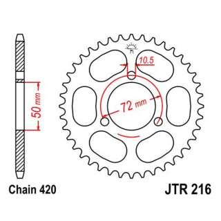 Kettenrad 37Z - 420 SW Innen Ø 050 Lochkreis 072 für Honda Motorrad