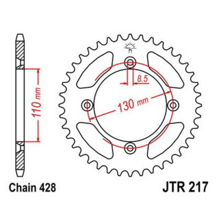 Kettenrad 49Z - 428 SI Innen Ø 110 Lochkreis 130 Motorrad