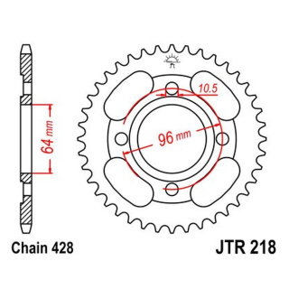 Kettenrad 44Z - 428 SW Innen Ø 064 Lochkreis 096 für Honda Motorrad