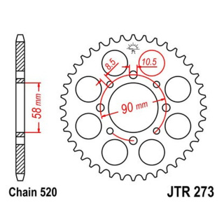 Kettenrad 42Z - 520 SW Innen Ø 058 Lochkreis 090 für Honda Motorrad