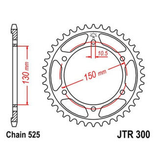 Kettenrad 49Z - 525 SI Innen Ø 130 Lochkreis 150 für Honda Motorrad