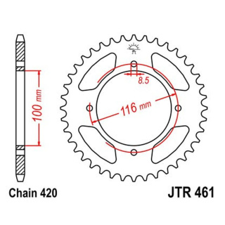 Kettenrad 52Z - 420 Innen Ø 100 Lochkreis 116 Motorrad